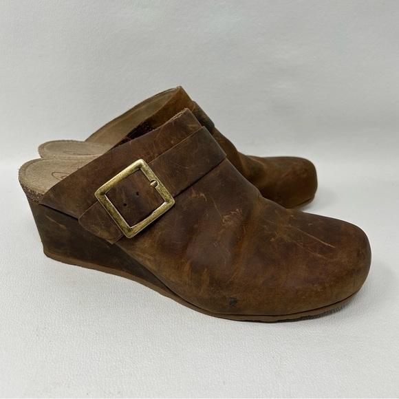 Aetrex Clogs, EW642W Brown Leather Slip On Clogs, Women’s US 7.5-8/EU 38 - Picture 1 of 12